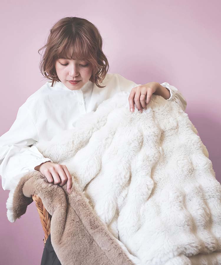 WEB限定】VAGUEもこもこ雲の上ブランケットL | Bleu Bleuet（ブルー