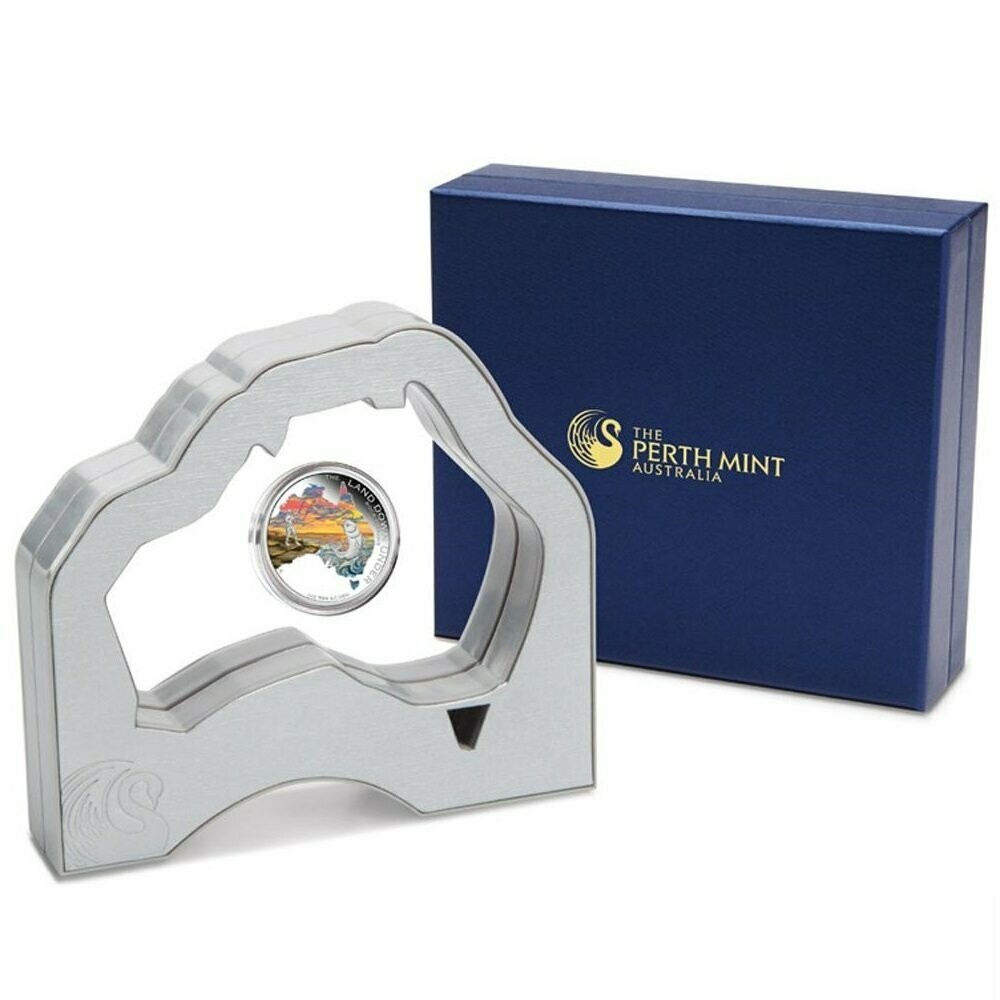 2014 Australia Land Down Under Rock Fishing $1 Silver Proof 1oz