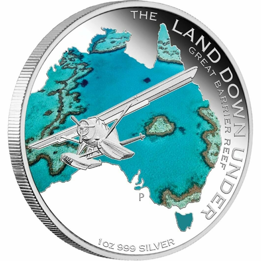 2014 Australia Land Down Under Great Barrier Reef $1 Silver Proof
