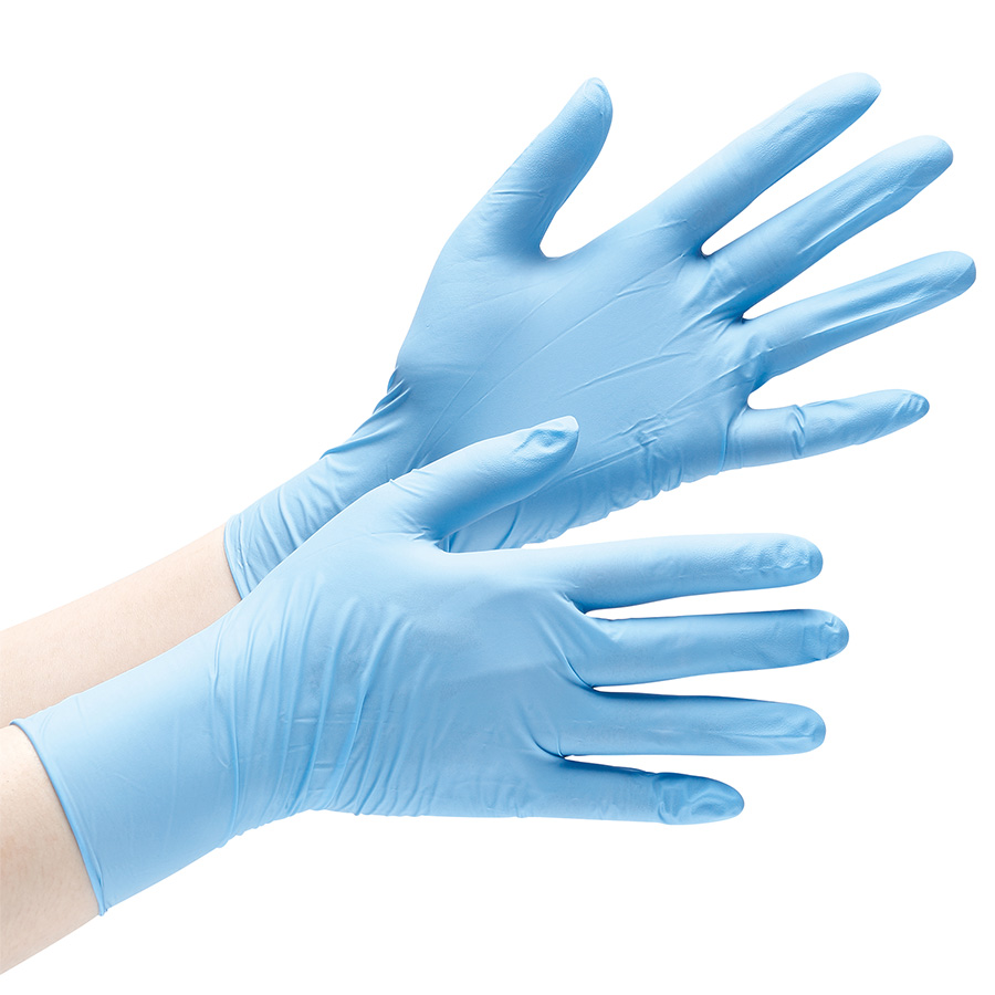 ニトリル手袋 アクセラレーターフリー ベルテ728 M ブルー 粉無