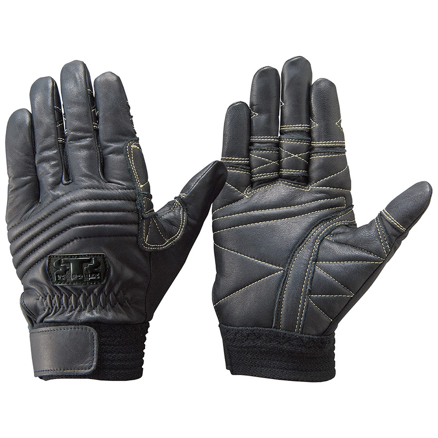 トンボレックス ロープ降下用牛革手袋 C－3071BK ブラック 3L