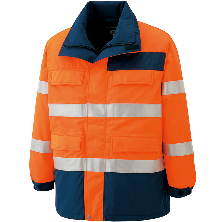 高視認性 防水帯電防止防寒コート SE1125 上 オレンジ| 作業服
