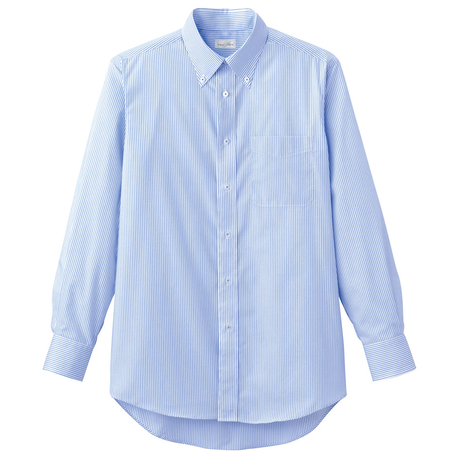 メンズ 長袖ストライプシャツ FB5017M－7 ブルー| 作業服