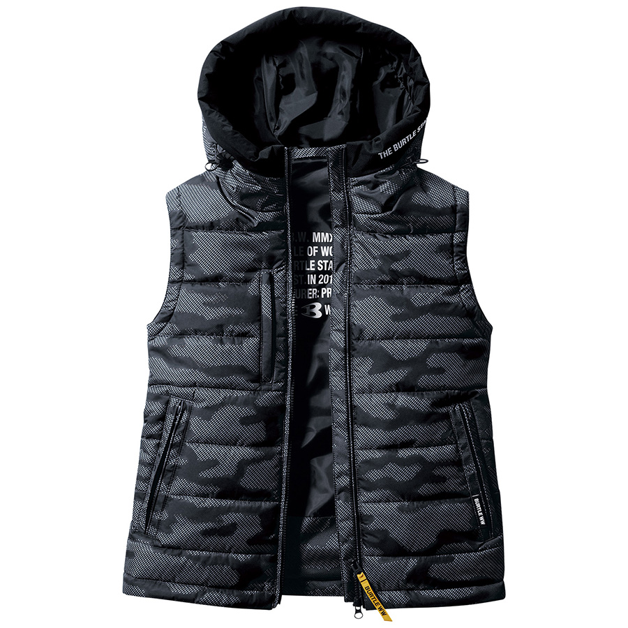 防寒フーディベスト ユニセックス 5034－64 アーバンブラック