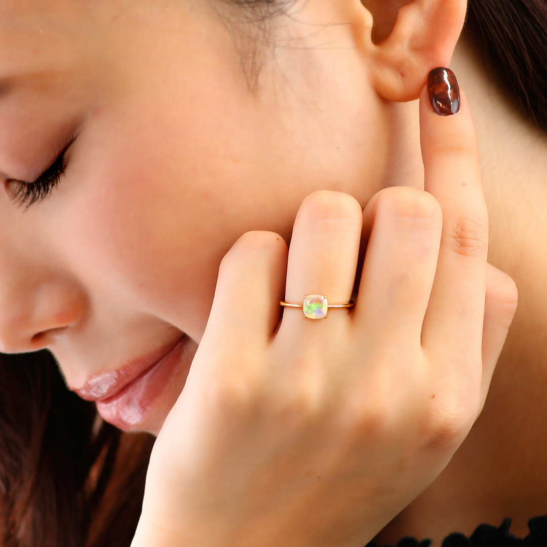 ビズー公式】オパール K18(18金) リング セラム | 希少石カラー