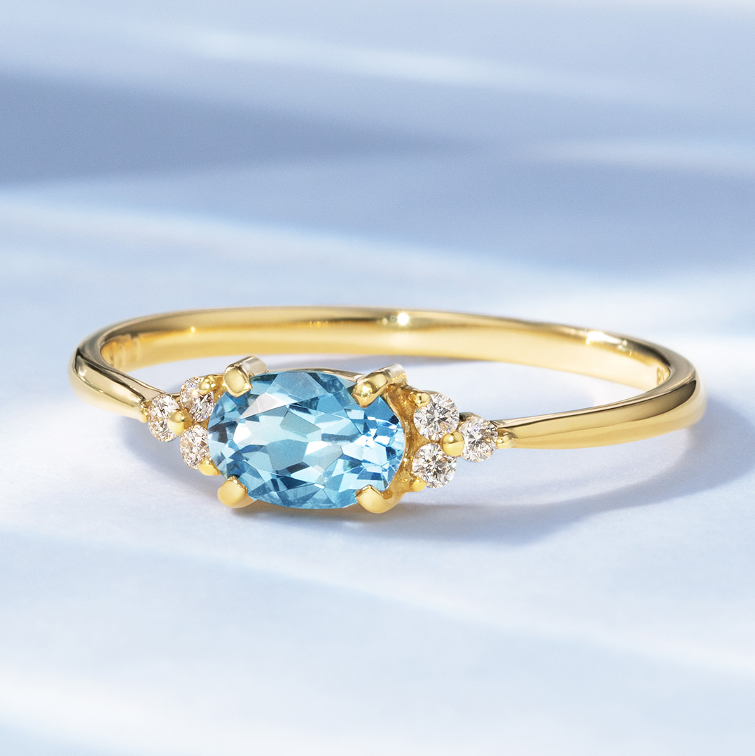 ビズー公式】サンタマリアアクアマリン ダイヤモンド K18(18金) PT