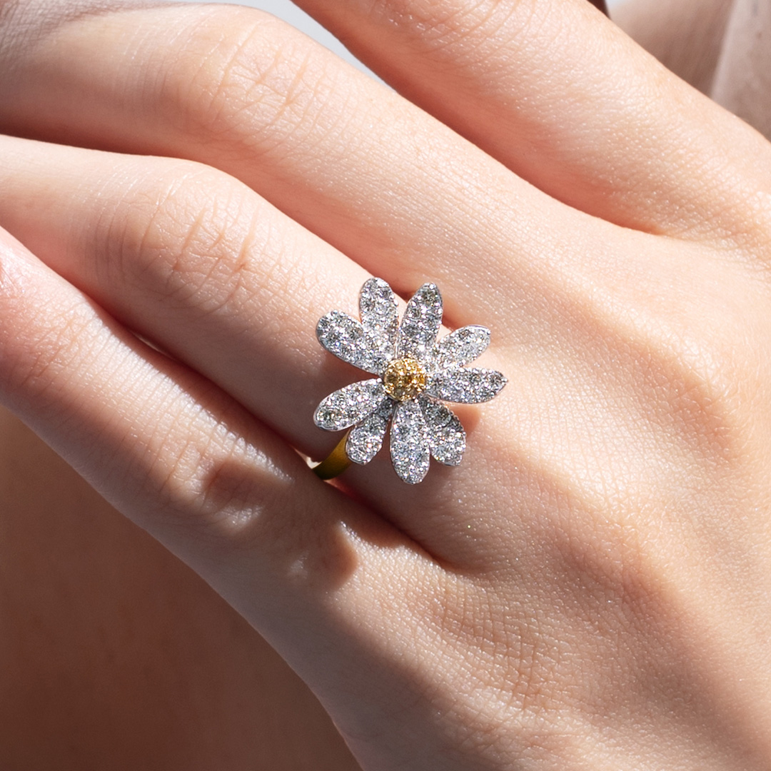 ビズー公式】ダイヤモンド K18 イエローゴールド プラチナ リング