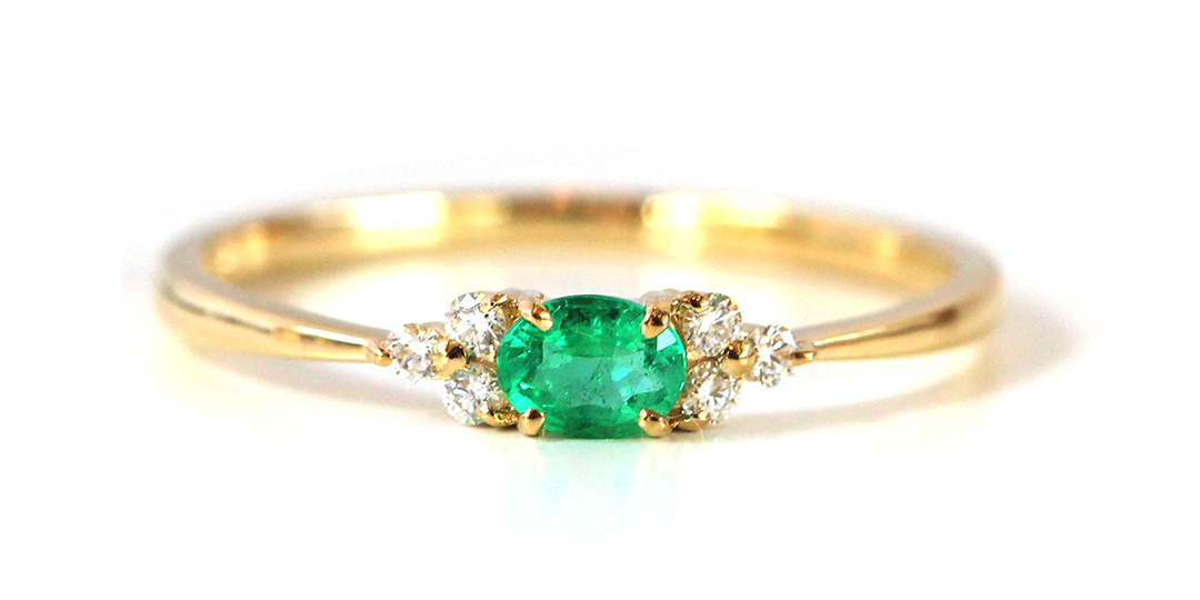 ビズー公式】エメラルド ダイヤモンド K18(18金) リング フラヴィ