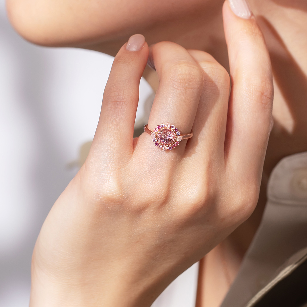 ビズー公式】マラヤ ガーネット マルチカラー K18(18金) リング