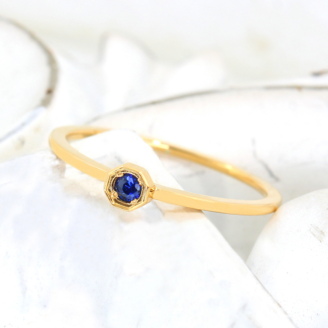 ビズー公式】ブルー サファイア K18(18金) リング アン | 希少石カラー