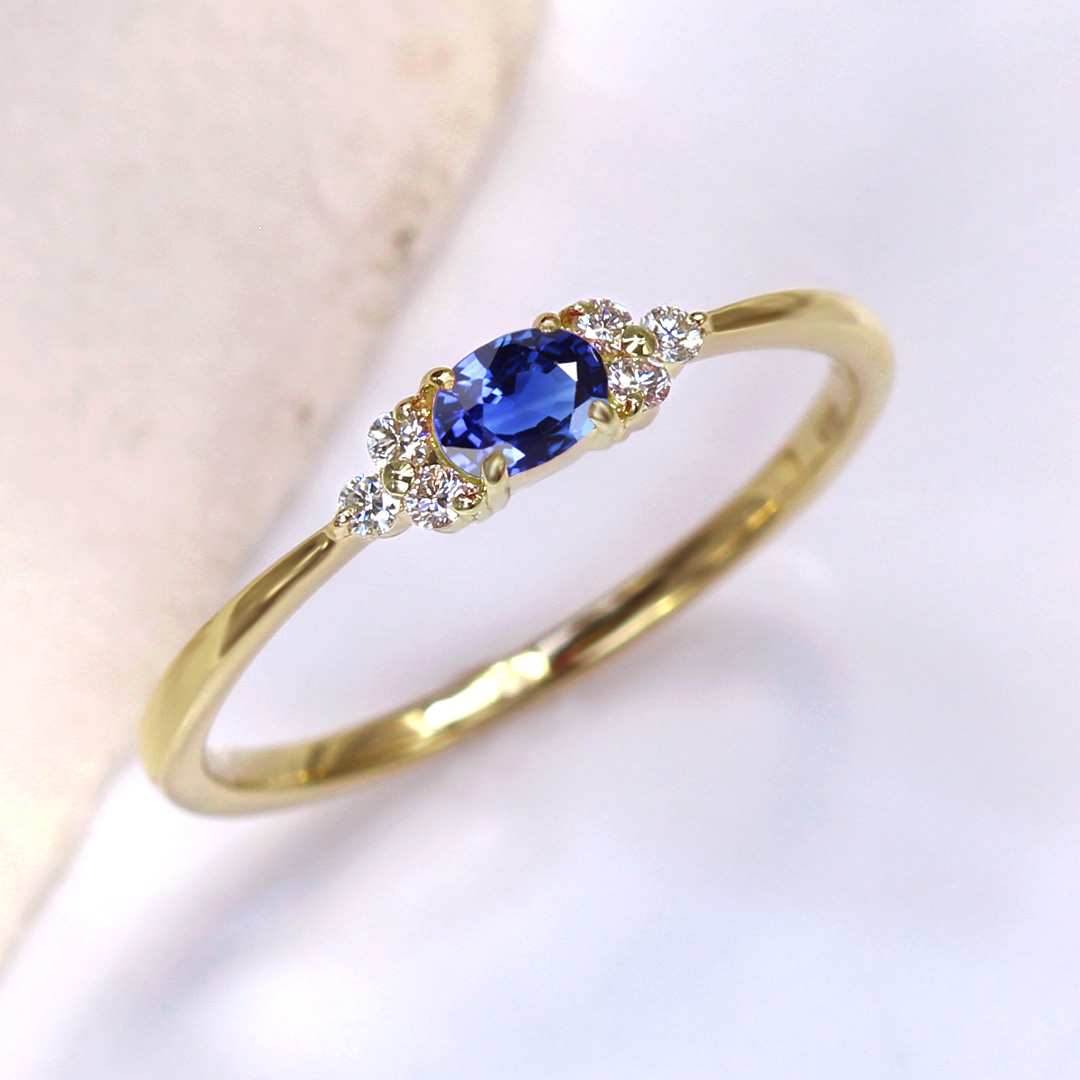 ビズー公式】ブルーサファイア ダイヤモンド K18(18金) リング