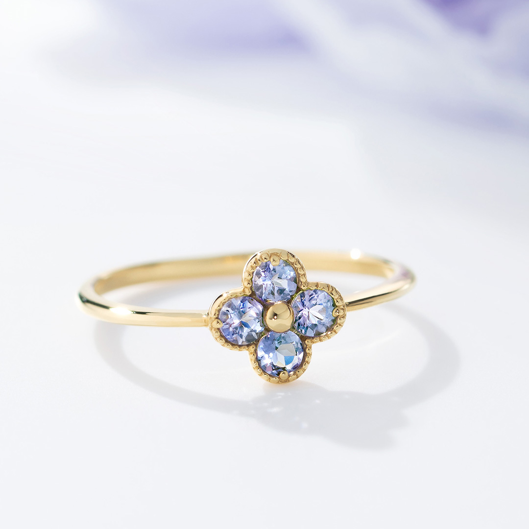 タンザナイト(ラベンダーカラー) K18/PTリング・アナイス | 12月誕生石