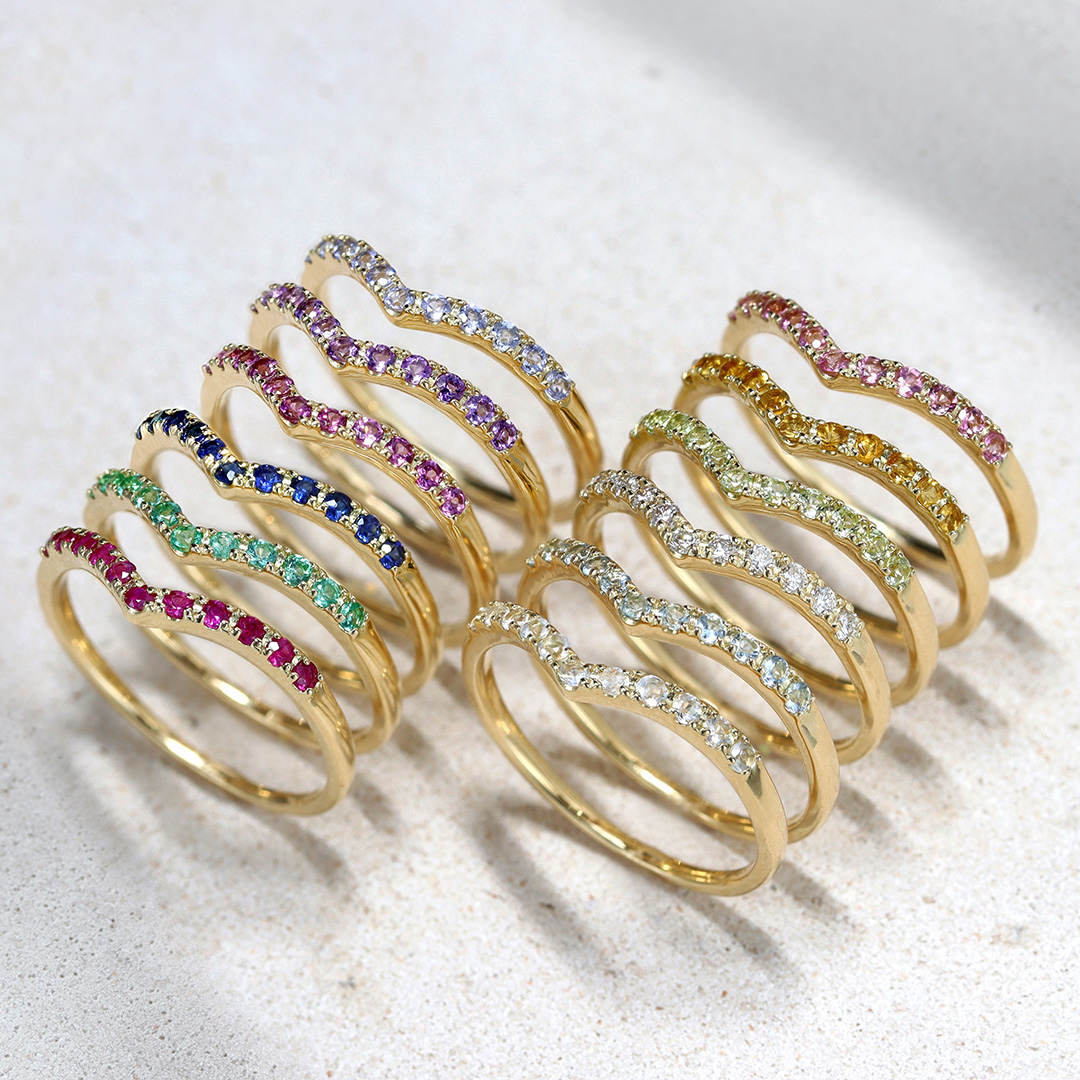 ビズー公式】ピンクトルマリン K18/K10/PTリング・メルヴェ10月誕生石