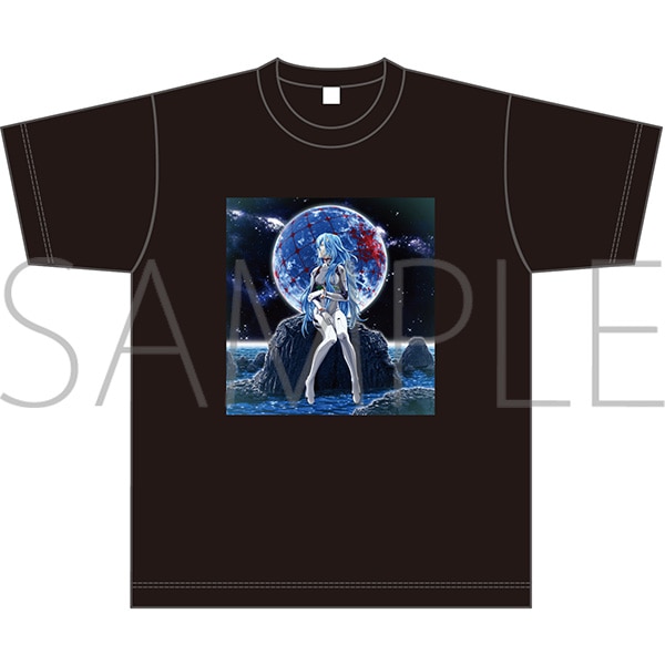エヴァンゲリオン Tシャツ／綾波レイ（ロングヘア）（黒、フリーサイズ