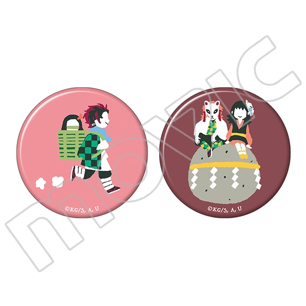 鬼滅の刃 缶バッジセット ゆるパレット 其ノ壱 炭治郎＆禰豆子、錆兎