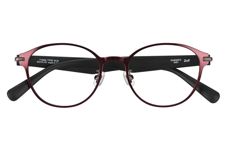 スペシャルプライス]ラバーテンプルが特徴のボストン型メガネ