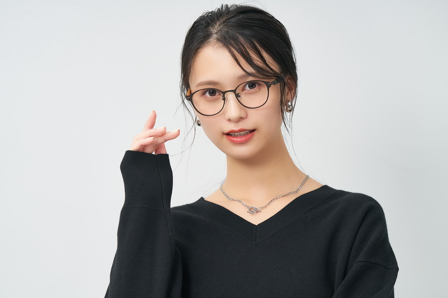 ラバーテンプルが特徴のボストン型メガネ （ZA252007-44F1）｜メガネの