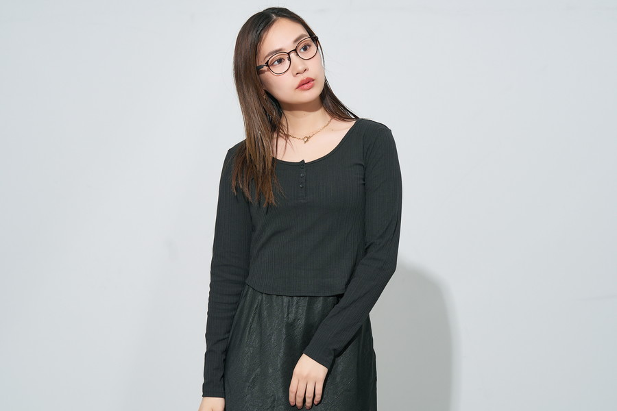 スペシャルプライス]ラバーテンプルが特徴のボストン型メガネ