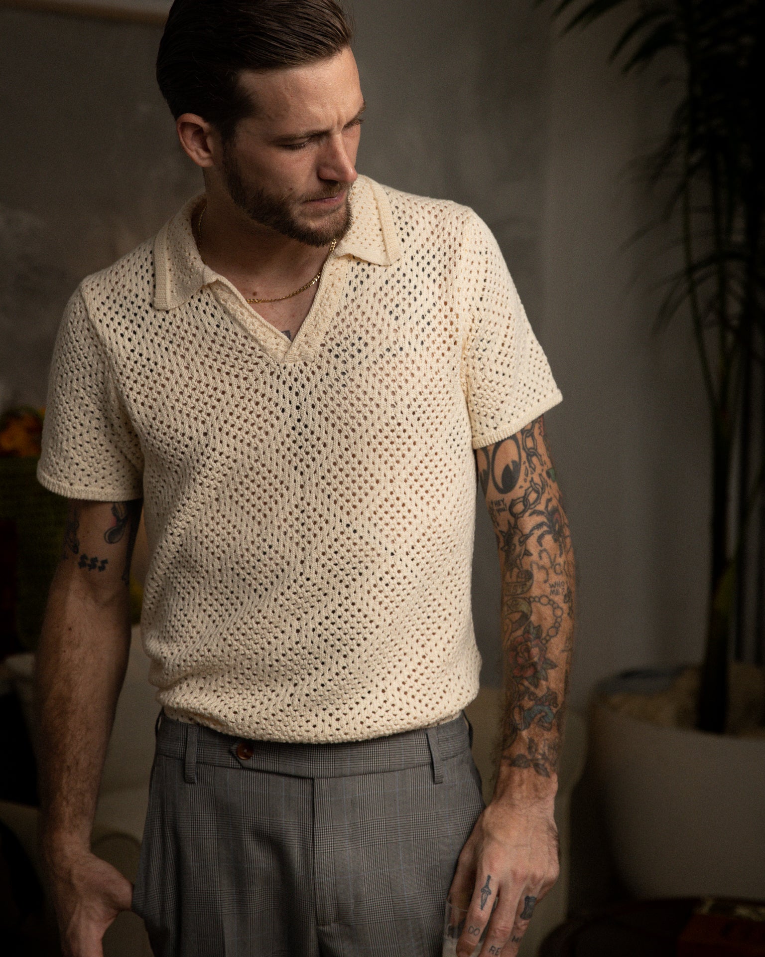 The Antibes Crochet Shirt - Vintage Ivory – Dandy Del Mar