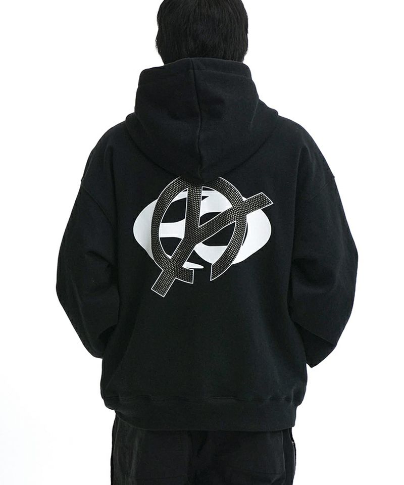 OY オーワイ O.N.L LINESTONE HOODIE ZIP-UP/ロゴラインストーン