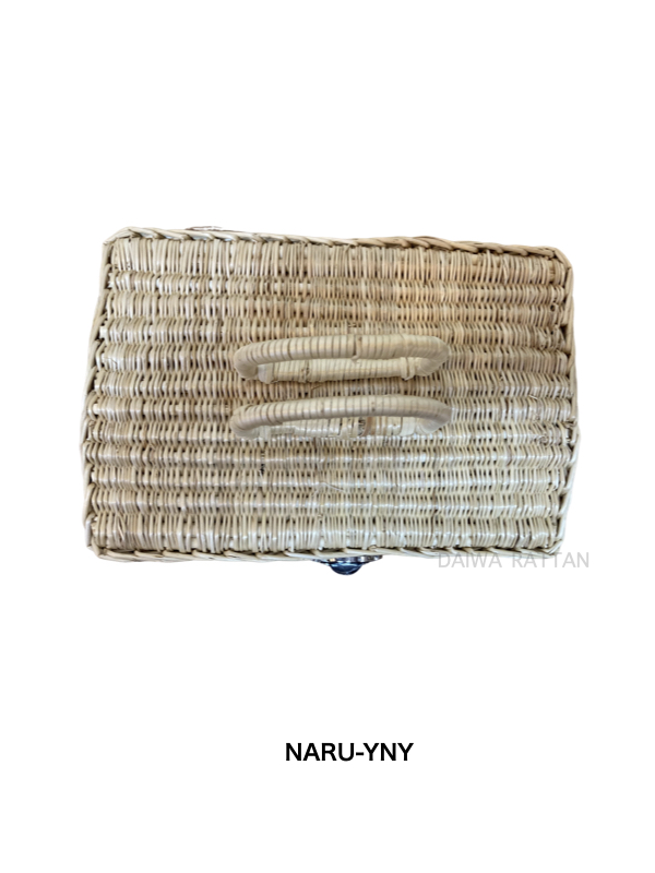 NARU-YNY 日本製 極細柳素材 なるちゃんバスケット ぱっちん金具