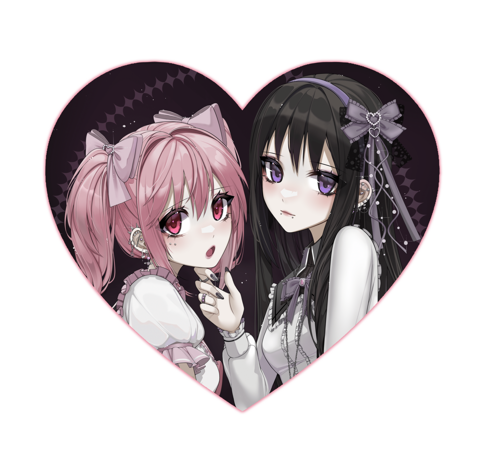 魔法少女まどか☆マギカ / ハートステッカー【暁美ほむらと鹿目まどか