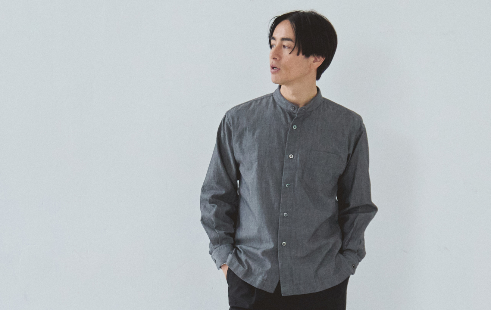 ZEROシャツ コンフォートバンドカラー/オフホワイト | Factelier