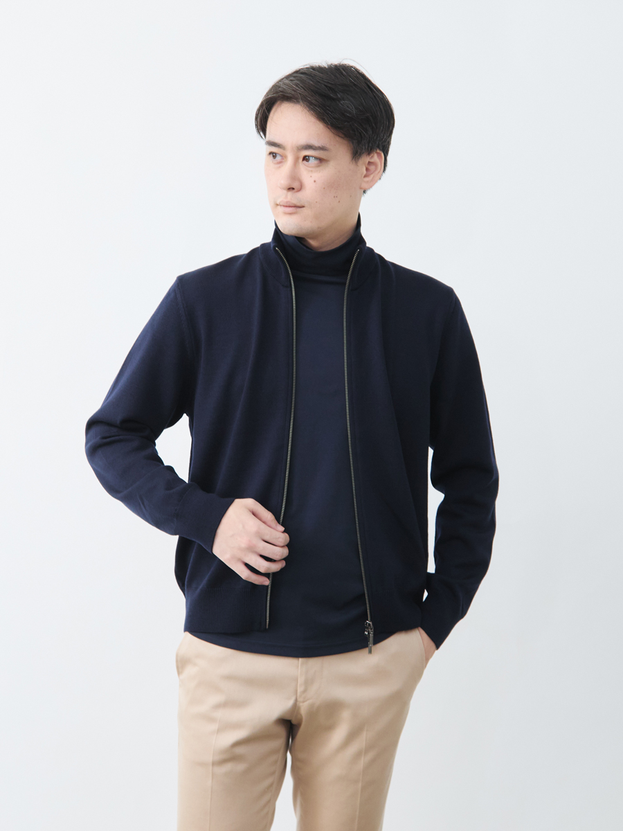 新商品】ダブルジップが嬉しい、上質ウールのニットブルゾン登場