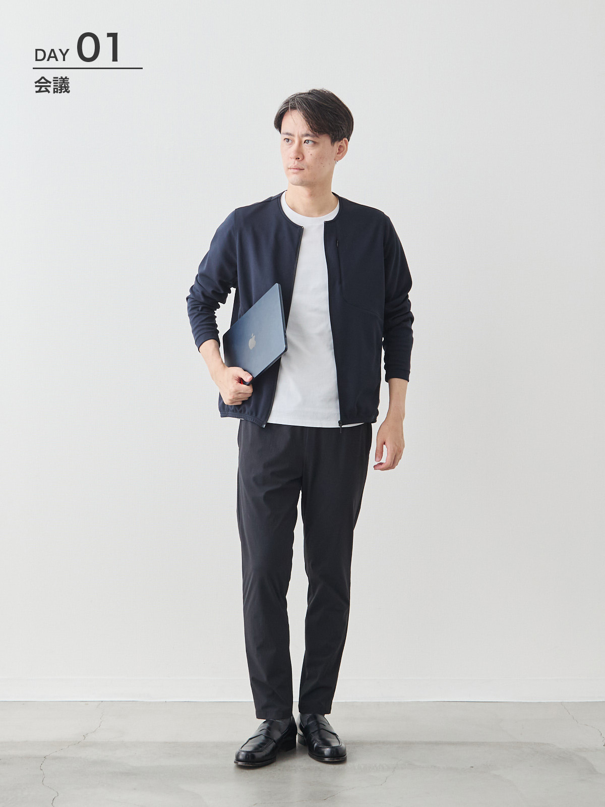 エアーブルゾン ジップアップ/スマートスリーブ/グレー | Factelier