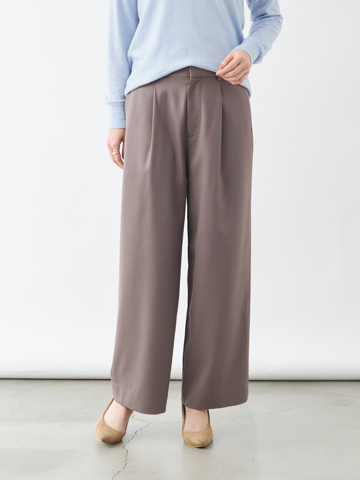 上質イージースラックス/Super100'sウールブレンド/ウォッシャブル