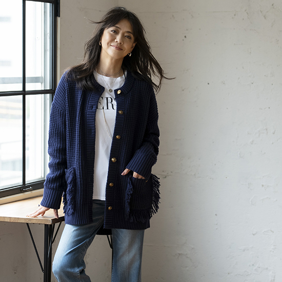 優待価格[NORD CADRE]【ウォッシャブル】フリンジニットジャケット