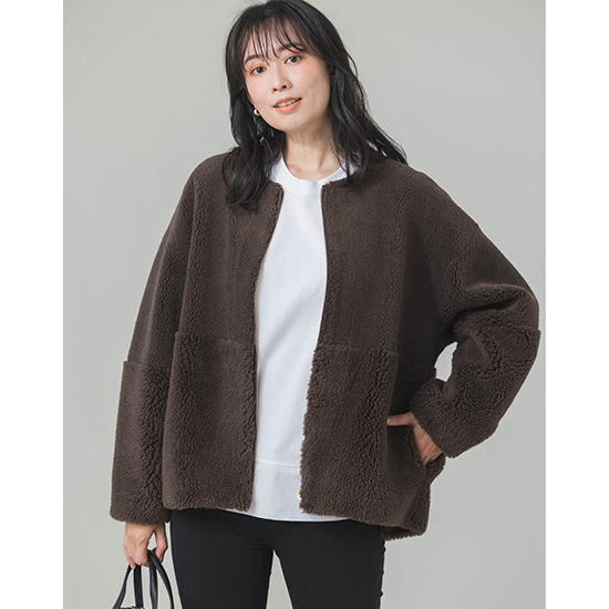 優待価格[MICA&DEAL]リバーシブルノーカラーボアコート | KOBUNSHA