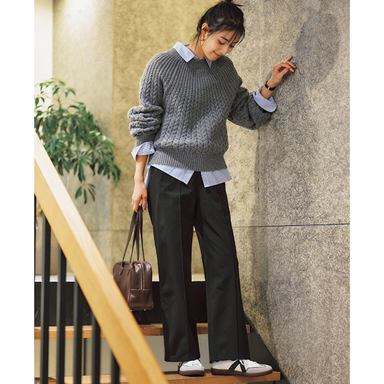 UNIVERSAL OVERALL]裏起毛ピンタックパンツ | KOBUNSHA SELECT SHOP