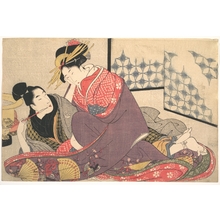 喜多川歌麿による浮世絵「Courtesan with an Adolescent Client