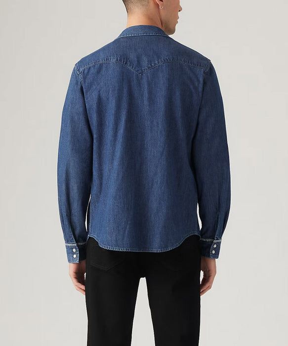 Levi's Men's Classic Standard Denim Western Shirt - Dark Stonewash