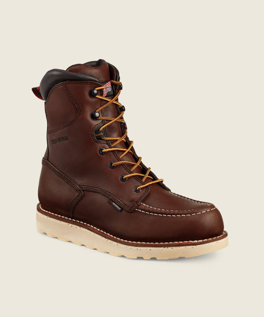 Red Wing Shoes 8-Inch Moc Toe Waterproof Work Boots (411) - Red