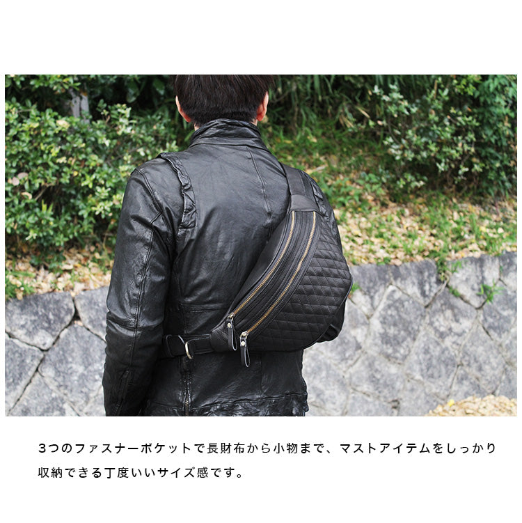 DAYSART 本革 ボディバッグ キルティングレザーバッグ メンズ lb332
