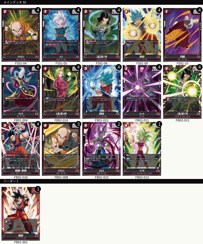 改正後】アルティメットバトル優勝リーダー[ブルー悟空]デッキリスト