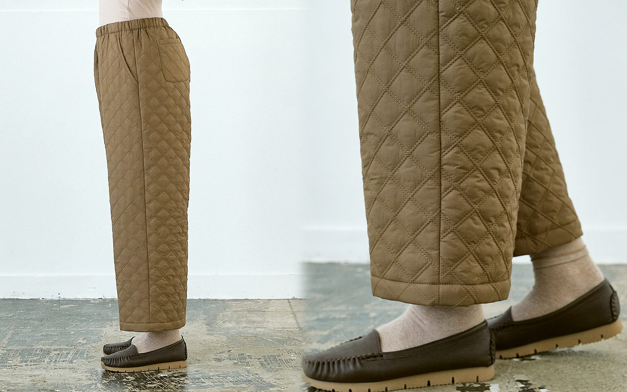 ワイドパンツ ダブルステッチダイヤキルト | パンツ9ブタケ | 【公式