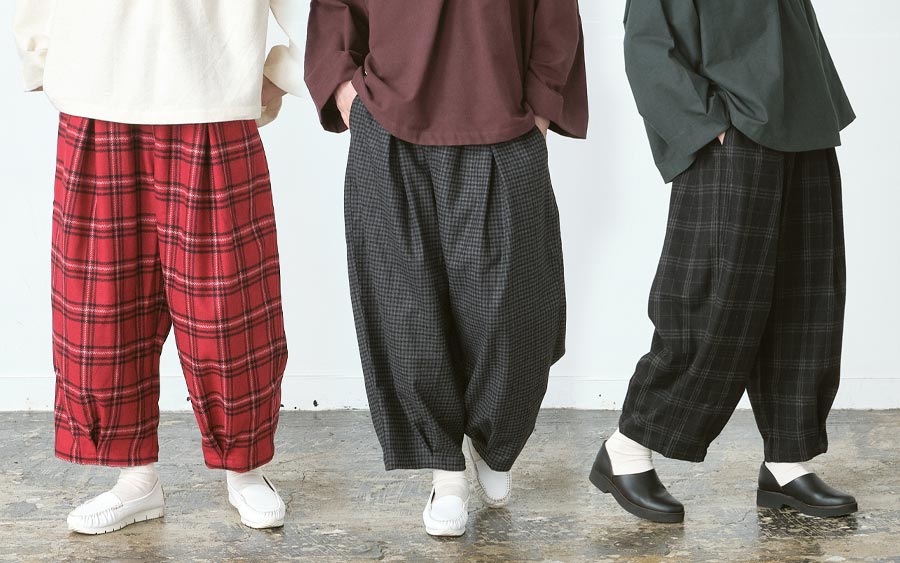 コクーンパンツ ツィードチェック | パンツフルレングス | 【公式】D*g