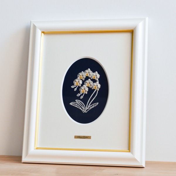 送料無料】 銀製 アートレリーフ コチョウラン 2号 / 額縁 飾り