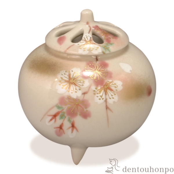 送料無料】 香炉 淡紅桜 / お香 線香 リラックス 仏具 人気 清水焼 京