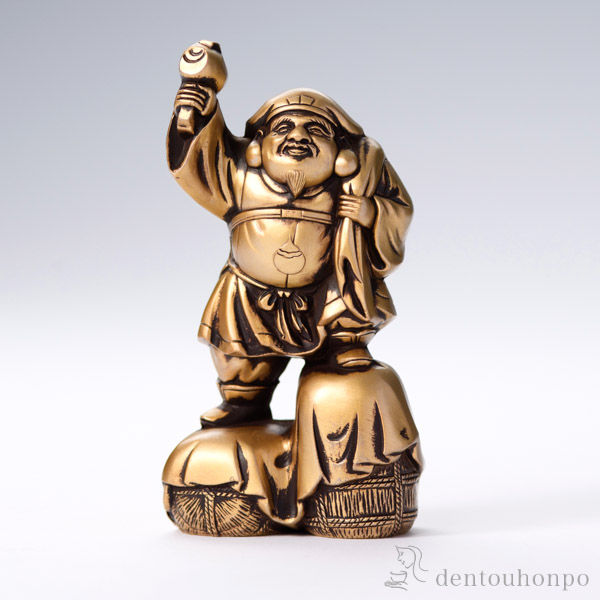 七福神 大黒天 シルキーゴールド / 恵比寿 大黒 宝船 置物 幸運 高岡