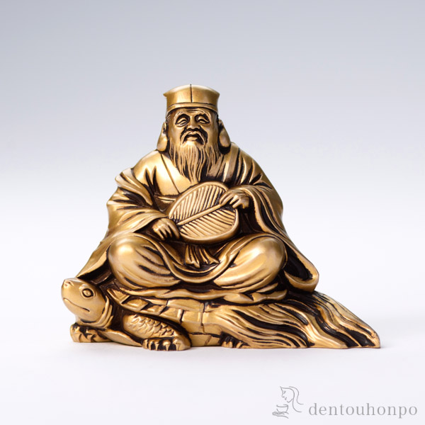 七福神 寿老人 シルキーゴールド / 恵比寿 大黒 宝船 置物 幸運 高岡