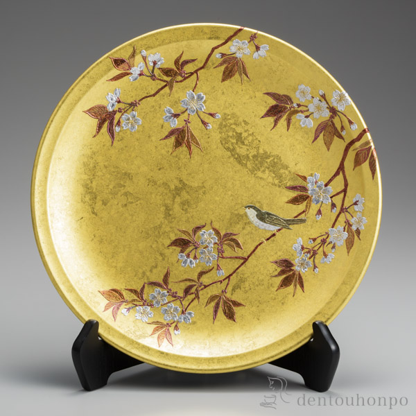 送料無料】 飾り皿 桜にうぐいす / 置物 飾皿 スタンド 絵皿 贈り物