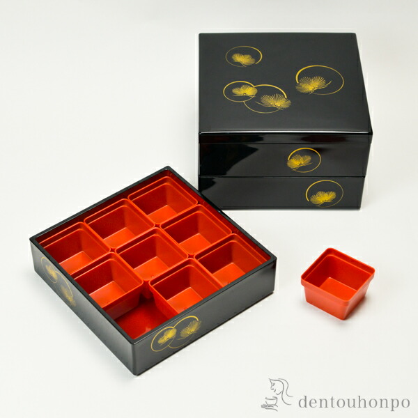 重箱用仕切り中子 9分割 赤 9個セット / お正月 新年 おせち 運動会 漆