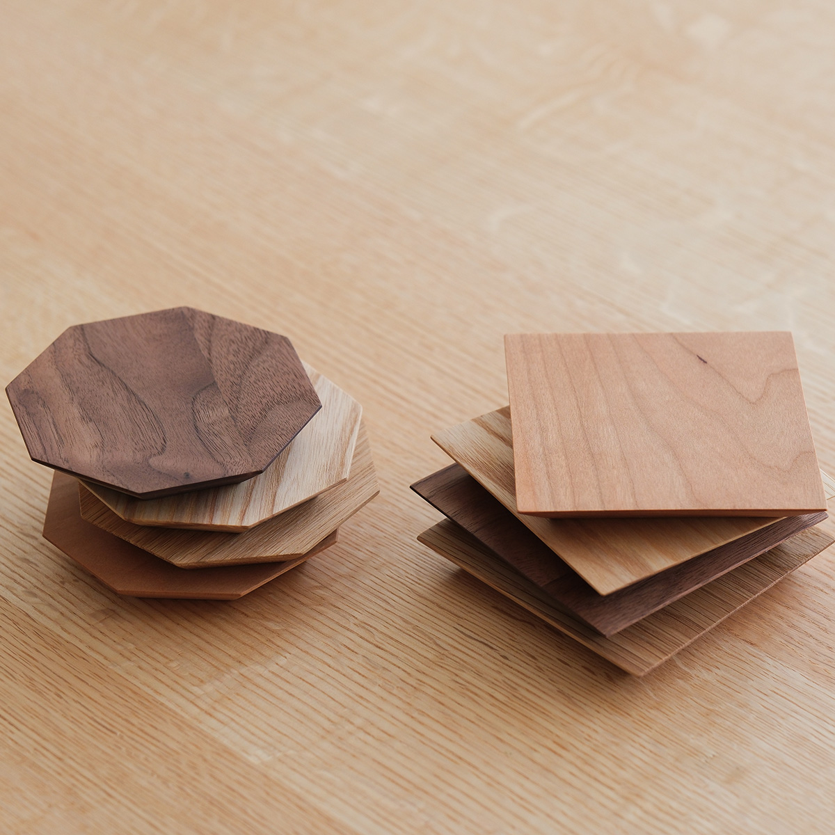 FAVORMADE | Octa Coaster ×2 / 木製オリジナルコースター（八角形/2枚