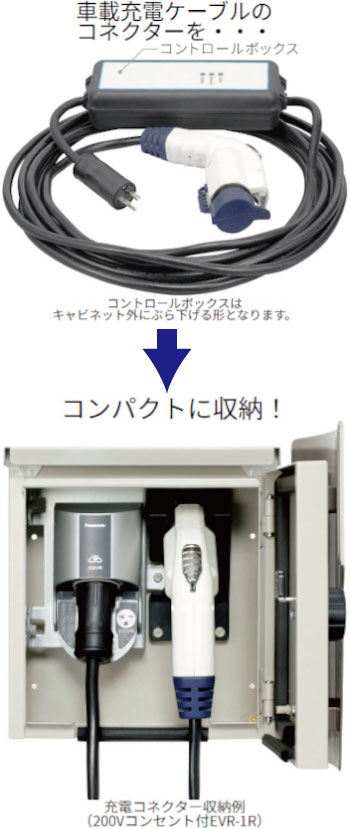 電材 BLUEWOOD / 日東工業 EVR-1HR Pit-C2シリーズ 充電コネクタ収納