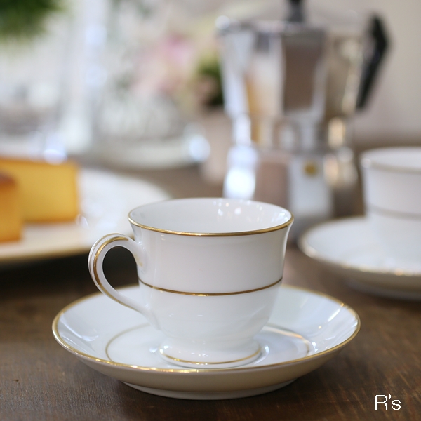 ノリタケ デミタスカップ＆ソーサー 金ライン 7050 未使用品（わ3873