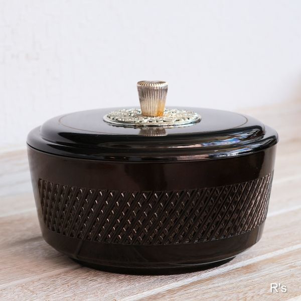 レトロ プラスチック製 蓋付き容器 小物入れ 菓子器 未使用品 (VV6066